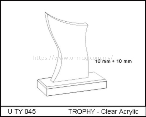 U TY 045 TROPHY - Clear Acrylic