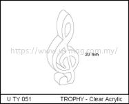 U TY 051 TROPHY - Clear Acrylic