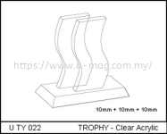 U TY 022 TROPHY - Clear Acrylic