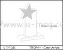 U TY 040 TROPHY - Clear Acrylic 