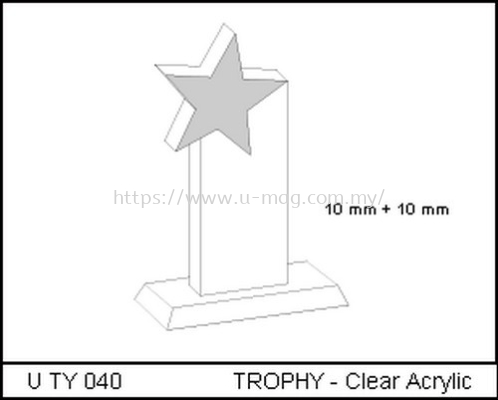 U TY 040 TROPHY - Clear Acrylic