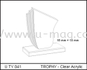 U TY 041 TROPHY - Clear Acrylic TROPHY