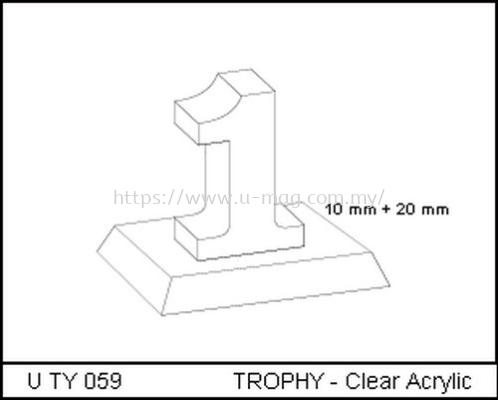 U TY 059 TROPHY - Clear Acrylic