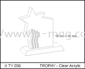 U TY 036 TROPHY - Clear Acrylic 