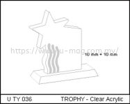 U TY 036 TROPHY - Clear Acrylic