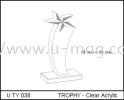 U TY 038 TROPHY - Clear Acrylic 