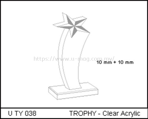 U TY 038 TROPHY - Clear Acrylic