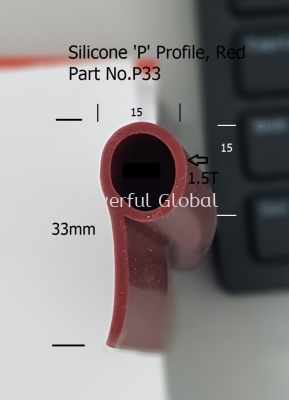 Silicone Rubber P Profile P33 Red