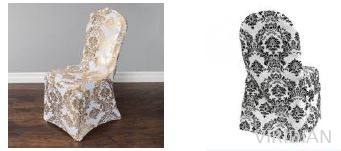 Spandex Flocking Damask Chair Cover