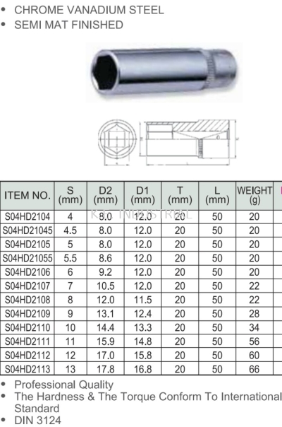 DR.6PT HEX DEEP SOCKET