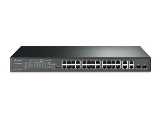 T1500-28PCT.TPLink JetStream 24-Port 10/100Mbps + 4-Port Gigabit Smart PoE+ Switch