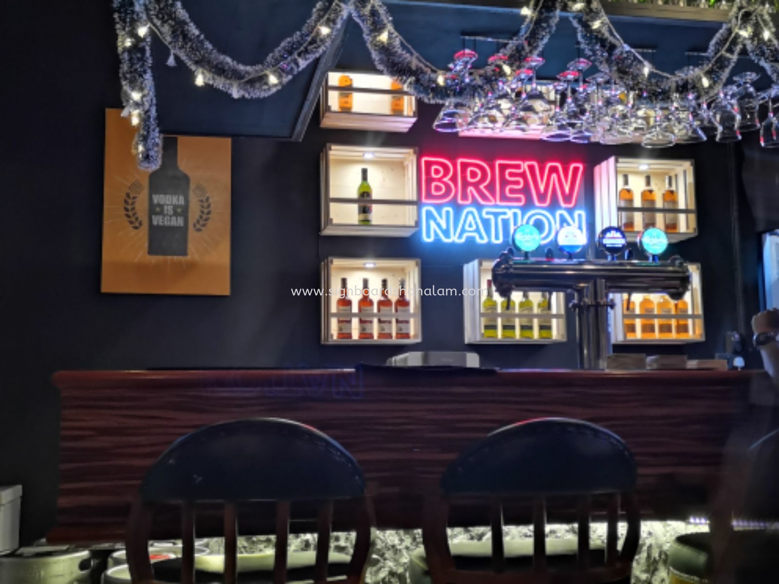 Indoor 3D Led Neon Light Signage, Signboard Brew Nation 