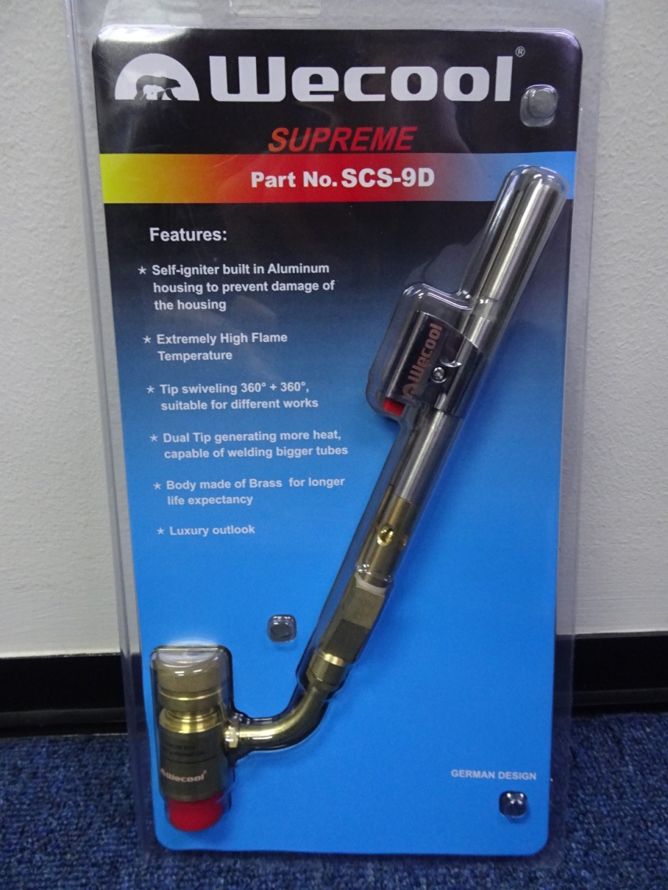 WECOOL SCS-9D DOUBLE HEAD SELF LIGHTING HAND TORCH