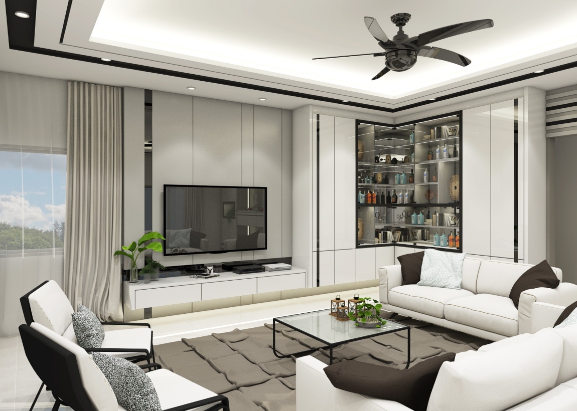 Living 3D Design Refer TV Cabinet / Tv Rack / TV Area Living 3D Design Drawing