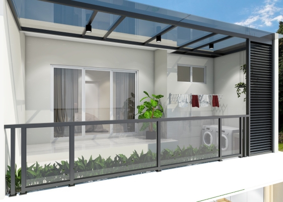 Balcony With Transparent Roof 3D Reference Design 