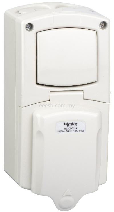 Schneider Weatherproof Switch Socket IP56-CSC313