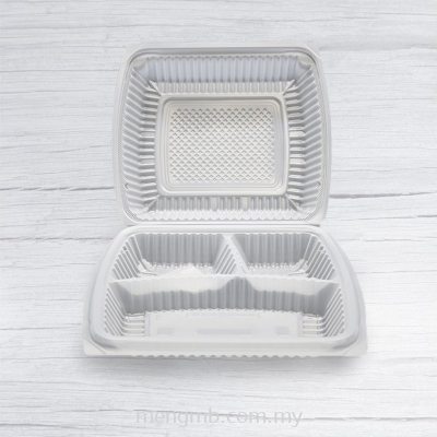Ϸ Plastic Lunch Box (3 Compartment)