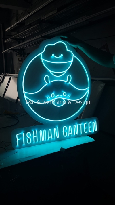 Fishman Canteen Neon Light Signage - light blue