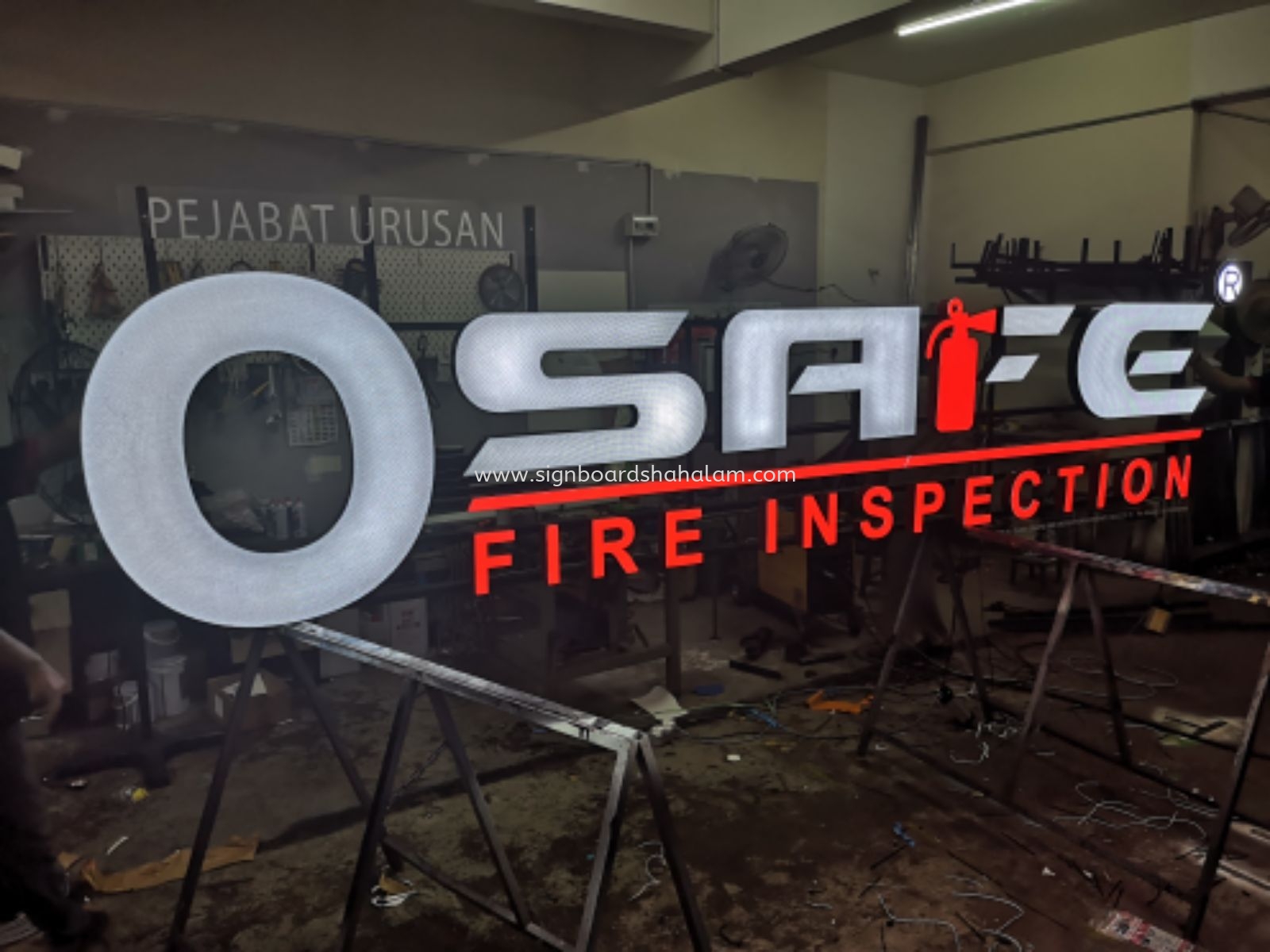 O SAFE FIRE INSPECTION 3D LED SIGNAGE 