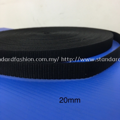 20mm PP Tape Thick Black 