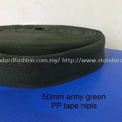 50mm Army Green PP Tape - Nipis