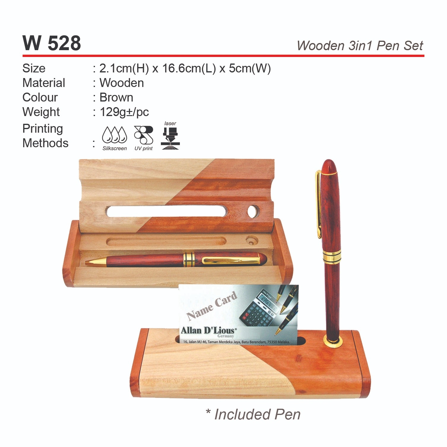 W 528 Wooden 3in1 Pen Set (A)