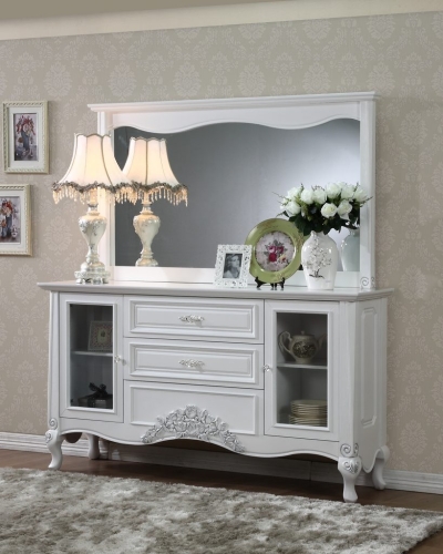 QUEEN ANNE - SIDE BOARD & SIDE BOARD MIRROR FRAME