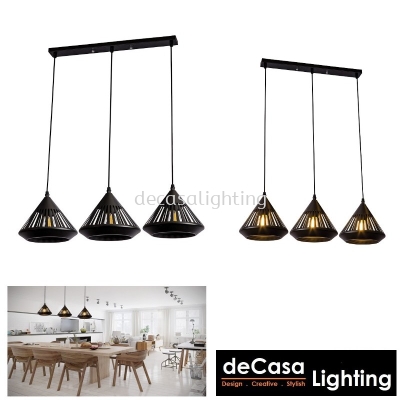 PENDANT LIGHT (LY9016-3LB-BK)