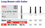 802L Long Round with Collar  Diamond Bur  Dentist Diamond Edenta