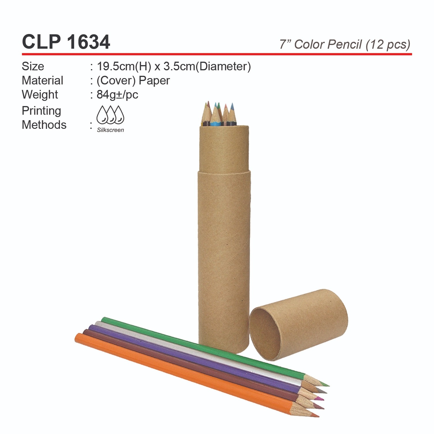 D*CLP 1634 7" Color Pencil (12pcs) (A)