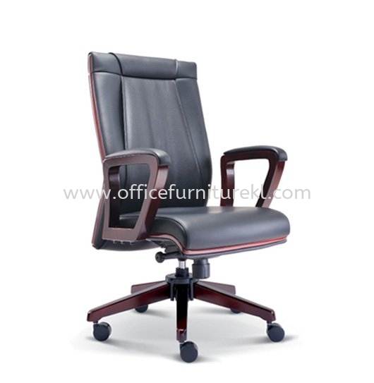 RIANA DIRECTOR MEDIUM BACK LEATHER OFFICE CHAIR - Top 10 Best New Design Wooden Director Office Chair | Wooden Director Office Chair KLCC | Wooden Director Office Chair Setia Walk Puchong | Wooden Director Office Chair Puchong Business Park 