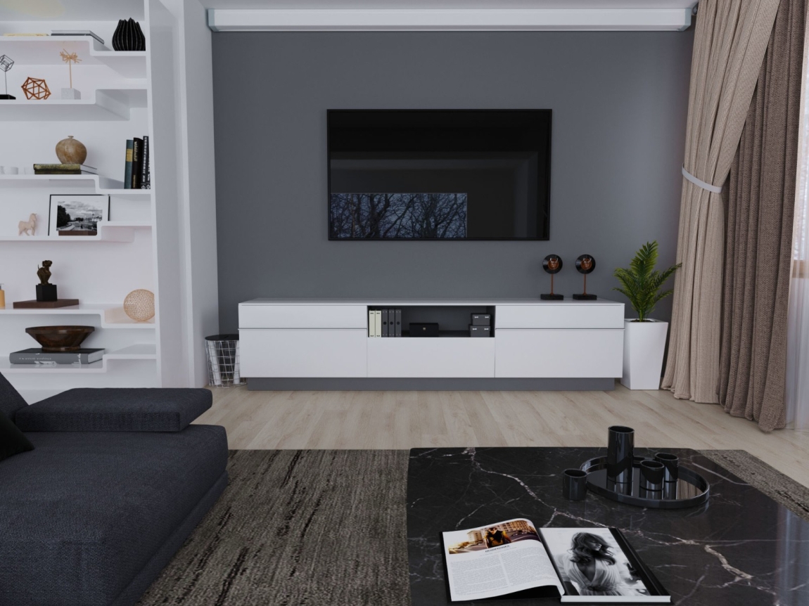 Living Design Refer Malaysia TV Cabinet / Tv Rack / TV Area Living 3D Design Drawing