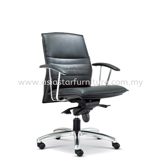 FORCE DIRECTOR LOW BACK LEATHER OFFICE CHAIR WITH ALUMINIUM DIE-CAST BASE - director office chair kelana jaya | director office chair kelana square | director office chair bandar teknologi kajang