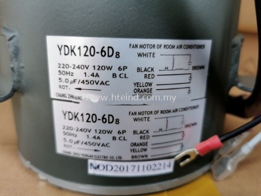 YDK120-6D8 - CARRIER YDK120-6D8 FAN MOTOR ; 220-240V 6P 120W