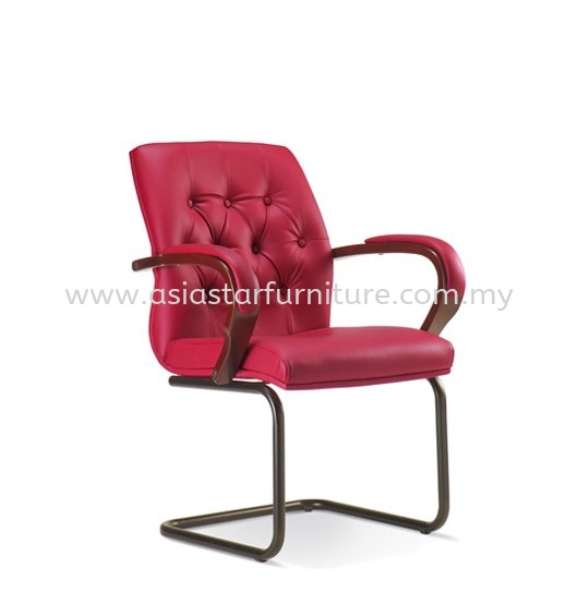 URBAN DIRECTOR VISITOR LEATHER OFFICE CHAIR WITH EPOXY BLACK CANTILEVER BASE- wooden director office chair pj seksyen 16 | wooden director office chair pj seksyen 17 | wooden director office chair gombak