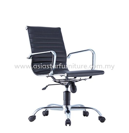 LEO-RIB LOW BACK EXECUTIVE CHAIR | LEATHER OFFICE CHAIR BOTANIC SELANGOR