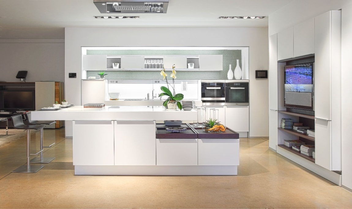 Ultra-Modern-White-Kitchen-Painted-Concrete-Floors Wonderful Tips Kabinet Dapur Rujukan Reka Bentuk UbahSuai Malaysia