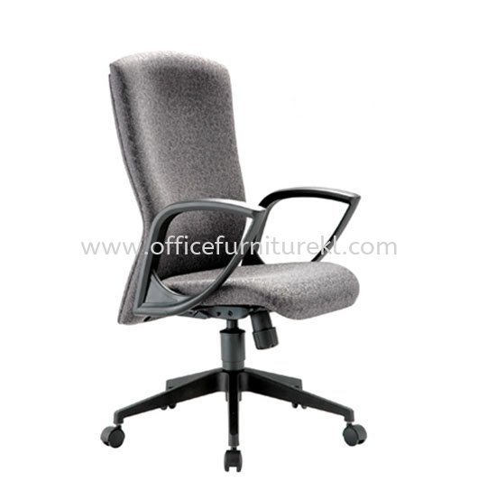 IKENO STANDARD MEDIUM BACK FABRIC CHAIR WITH NYLON ROCKET BASE