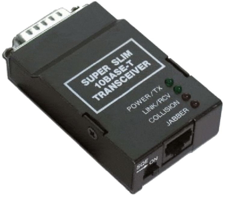 10Base-T to 10Base5 (AUI) Super Slim Transceiver / media converter