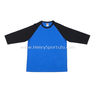 CT5608 Royal with Black Oren Sport Cotton Round Neck Long Sleeve