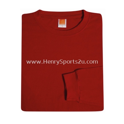 CT5405 Red Oren Sport Cotton Round Neck Long Sleeve