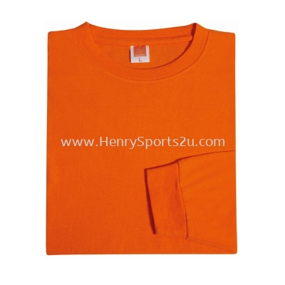 CT5407 Orange Oren Sport Cotton Round Neck Long Sleeve