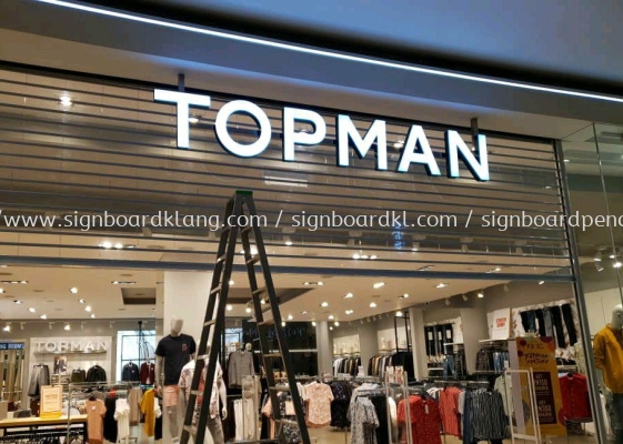 topman 3D LED channel box up lettering signage at pavilion mall Kuala Lumpur