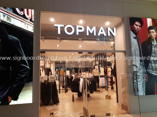 topman 3D LED channel box up lettering signage at pavilion mall Kuala Lumpur