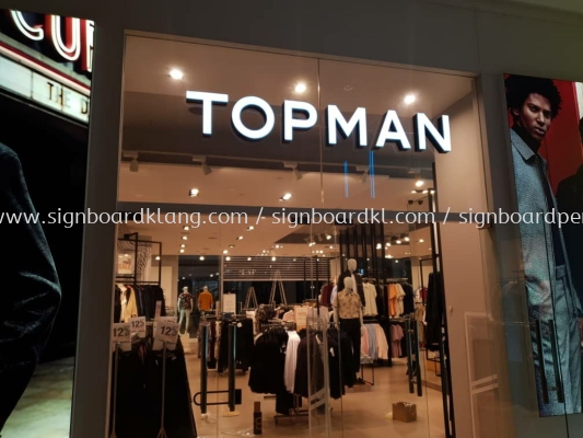 topman 3D LED channel box up lettering signage at pavilion mall Kuala Lumpur