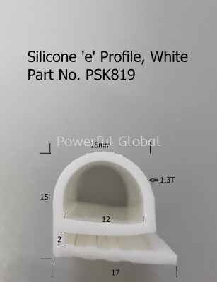 PSK819 Silicone Rubber E Profile White