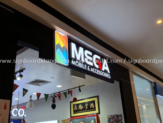 mega Mobile accessories 3D LED conceal box up lettering indoor LED signage at seventeen mall damansara Petaling jaya Kuala Lumpur 