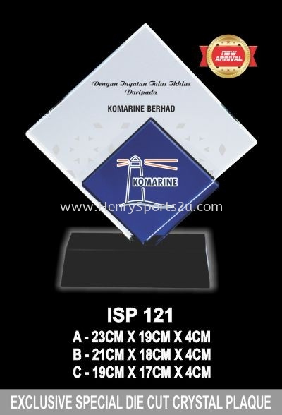 ISP 121 EXCLUSIVE SPECIAL DIE CUT CRYSTAL PLAQUE