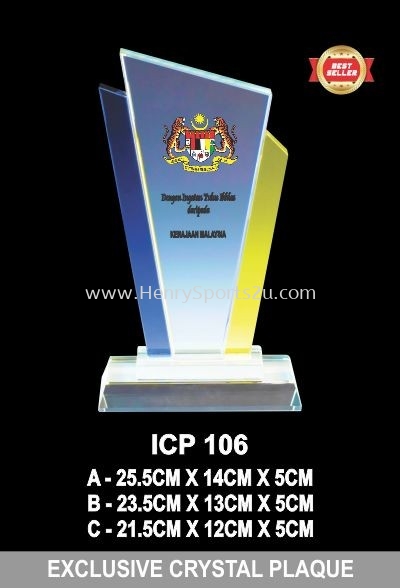 ICP 106 EXCLUSIVE CRYSTAL PLAQUE