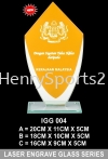 IGG 004 LASER ENGRAVE GLASS SERIES Glass Plaque Souvenir Stand / Plaque Award Trophy, Medal & Plaque